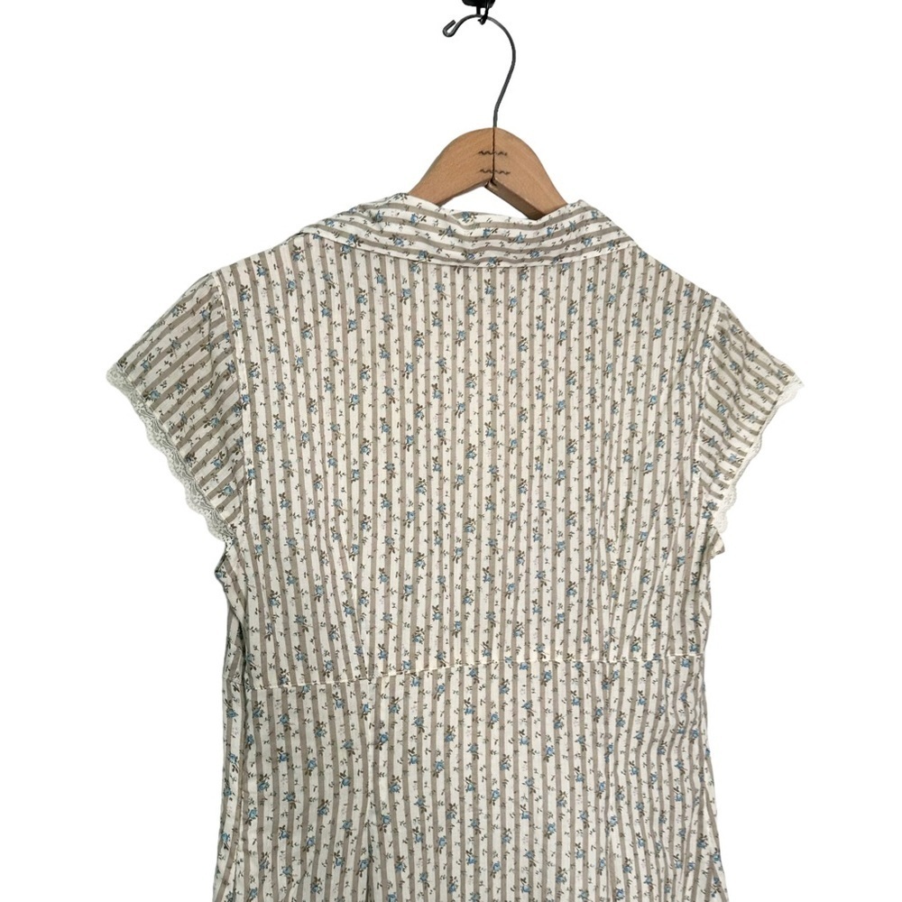 Free People | Vintage Floral V-neck Empire Waist 90’s Y2K Dress Size Medium - Picture 4 of 7